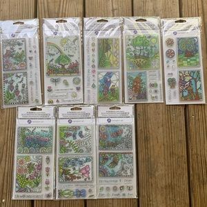 Hampton Art Color Me Lot of 8 Reusable Stamps NEVER USED